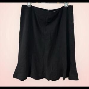 Lane Bryant Ruffle Hem Skirt Women's Plus Size 16 Black Stretch Unlined Career